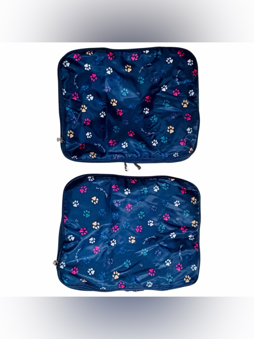 lug Navy Packing Cubes Set of 2 Multicolor Paw Print Pattern Medium Expandable